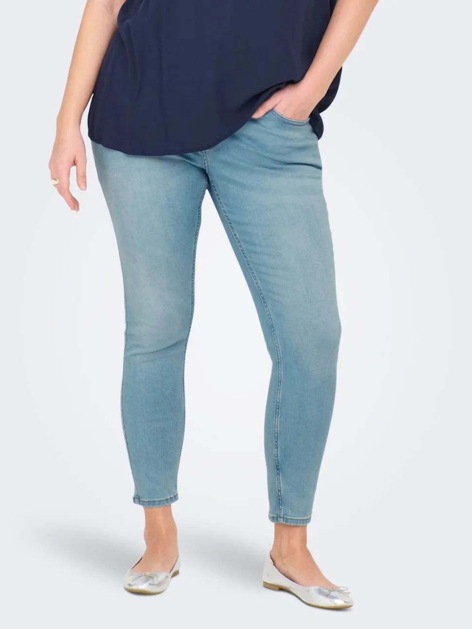 CARANNA Wysoka talia Krój skinny Do kostek Jeans