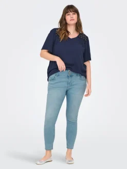 CARANNA Wysoka talia Krój skinny Do kostek Jeans