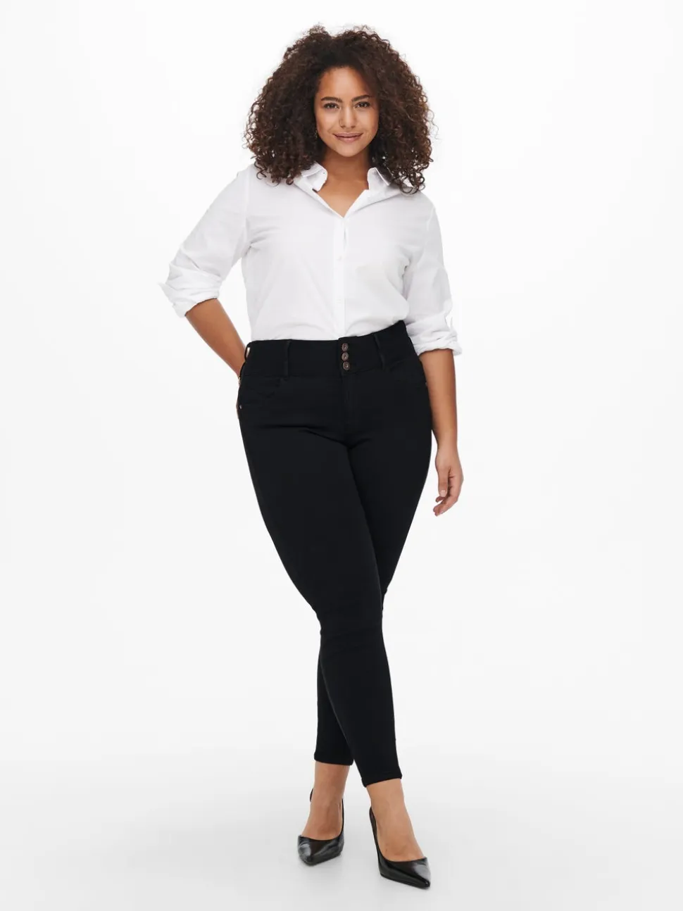 CARANNA Wysoka talia Krój skinny Do kostek Jeans