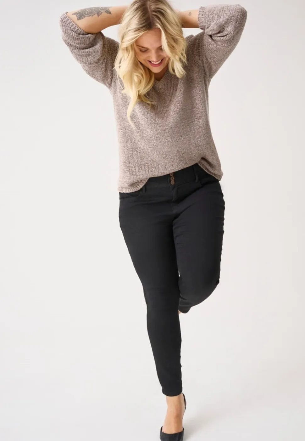 CARANNA Wysoka talia Krój skinny Do kostek Jeans