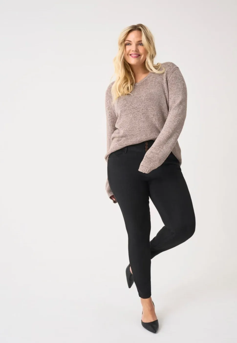 CARANNA Wysoka talia Krój skinny Do kostek Jeans