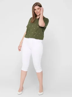 CARAUGUSTA Wysoka talia Krój skinny Jeansowe szorty