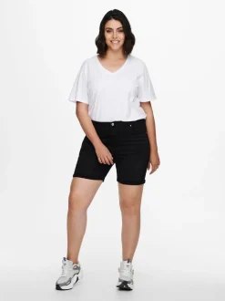 CARLAOLA Wysoka talia Krój skinny Jeansowe szorty