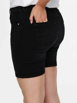 CARLAOLA Wysoka talia Krój skinny Jeansowe szorty