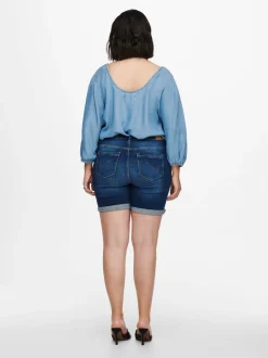 CARLAOLA Wysoka talia Krój skinny Jeansowe szorty