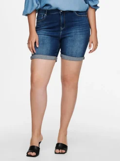 CARLAOLA Wysoka talia Krój skinny Jeansowe szorty