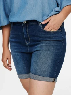 CARLAOLA Wysoka talia Krój skinny Jeansowe szorty