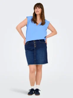CARWILLY Jeans Spódnica jeansowa Spódnica midi