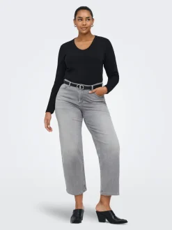 CARWILLY Wysoka talia Krój wide leg Jeans
