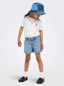 KMGCOMET Średnia talia Krój wide leg Jeansowe szorty