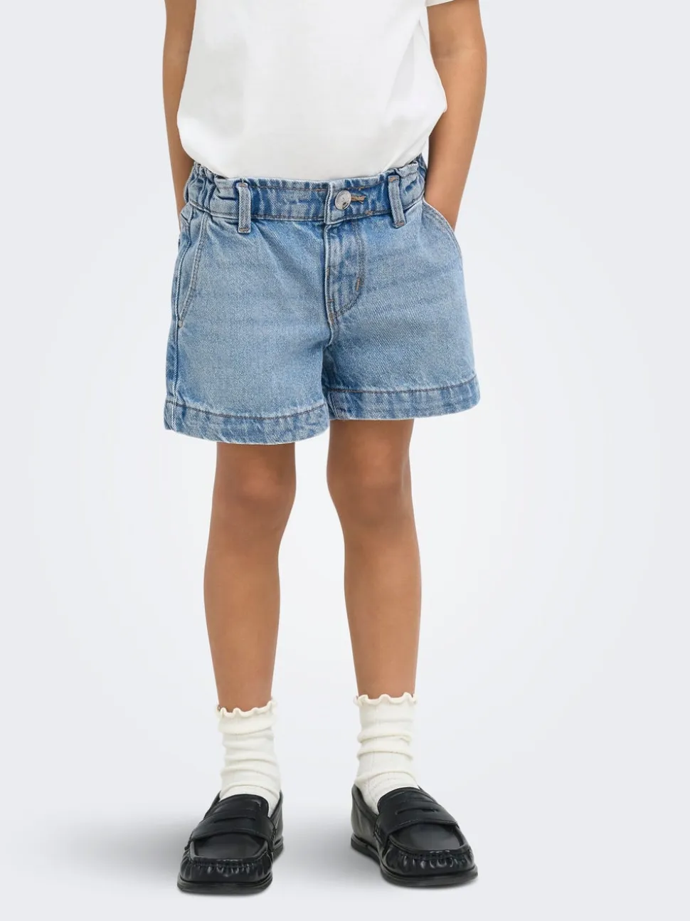 KMGCOMET Średnia talia Krój wide leg Jeansowe szorty