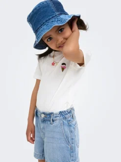 KMGCOMET Średnia talia Krój wide leg Jeansowe szorty