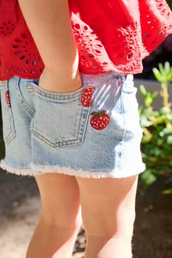 KMGROBYN Średnia talia Krój prosty Jeansowe szorty