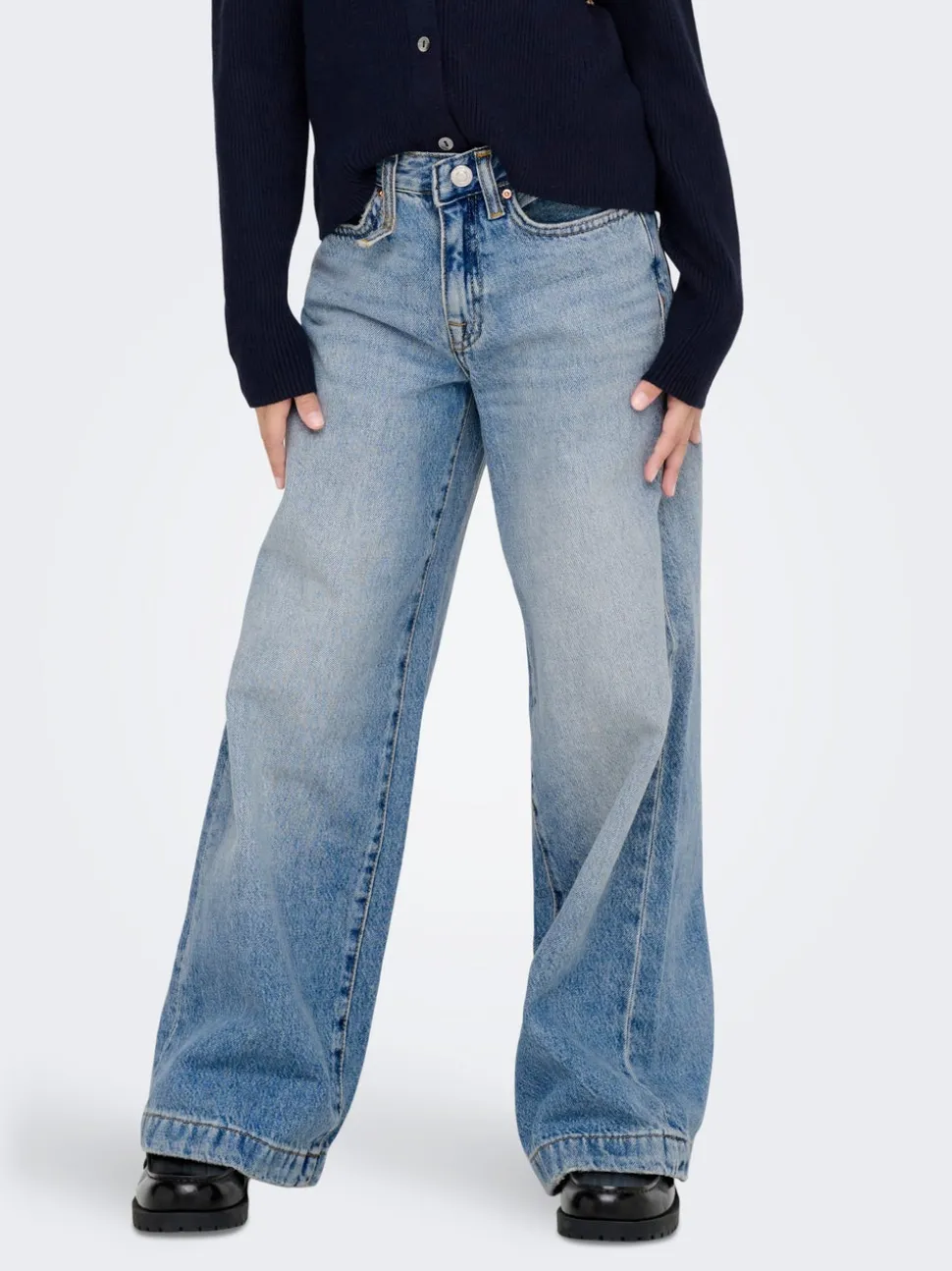 KOGBROOME Wysoka talia Krój wide leg Jeans