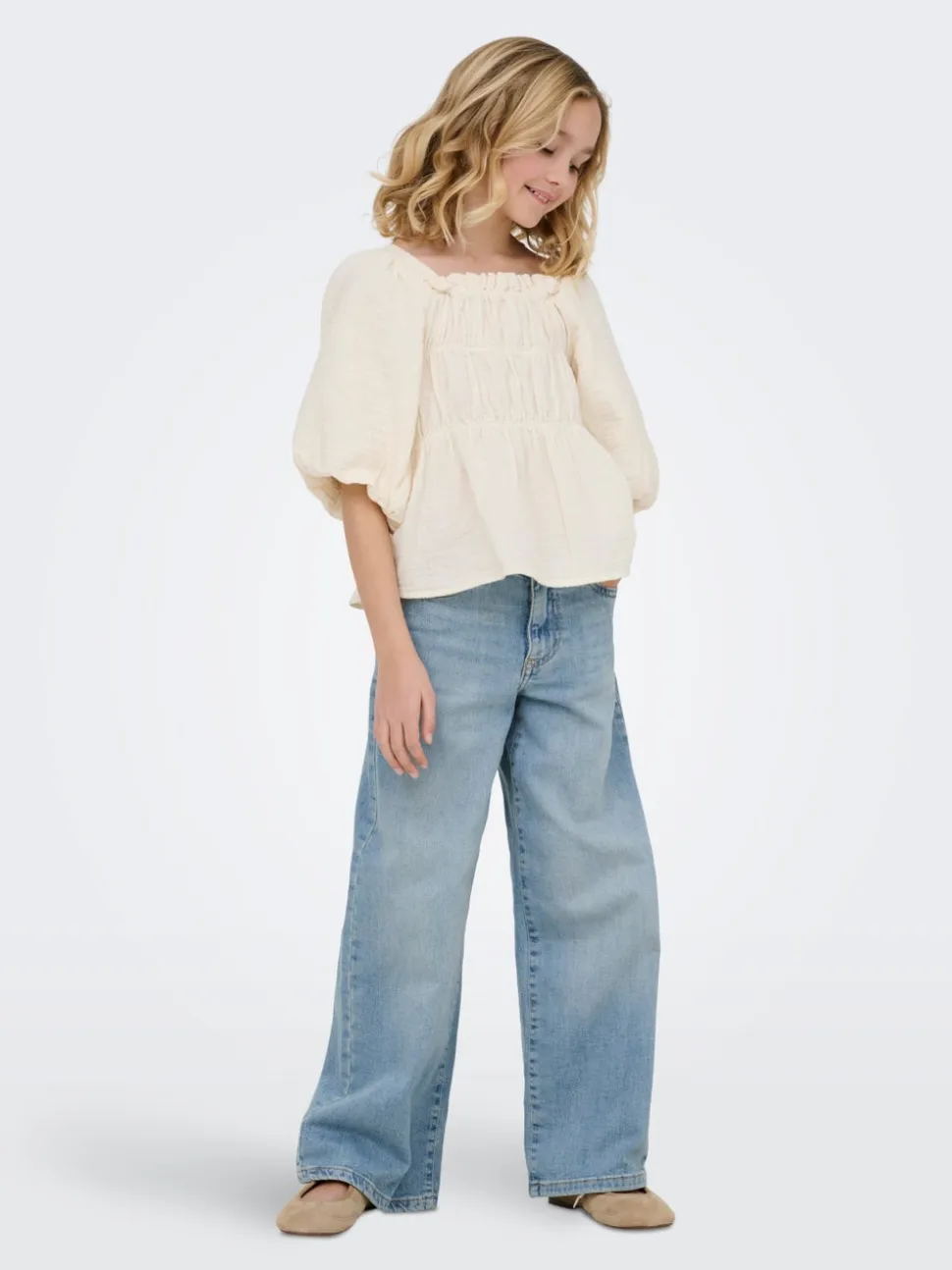 KOGBROOME Wysoka talia Krój wide leg Jeans