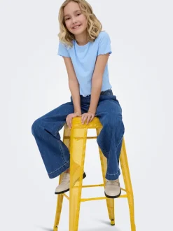 KOGDEIA Wysoka talia Krój wide leg Jeans