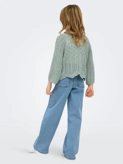 KOGFREE Średnia talia Krój wide leg Jeans