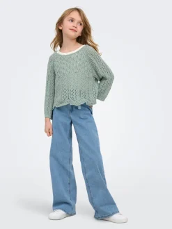 KOGFREE Średnia talia Krój wide leg Jeans