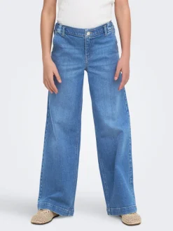 KOGNEW Średnia talia Krój wide leg Jeans