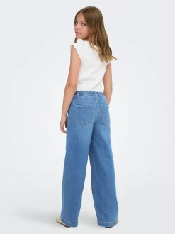 KOGNEW Średnia talia Krój wide leg Jeans