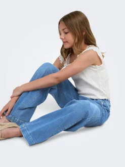 KOGNEW Średnia talia Krój wide leg Jeans