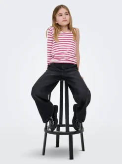 KOGNEW Średnia talia Krój wide leg Jeans