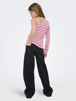 KOGNEW Średnia talia Krój wide leg Jeans