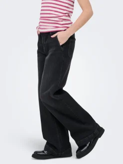 KOGNEW Średnia talia Krój wide leg Jeans