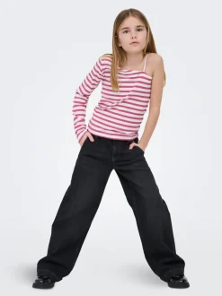 KOGNEW Średnia talia Krój wide leg Jeans