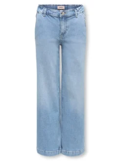 KOGNEW Średnia talia Krój wide leg Jeans