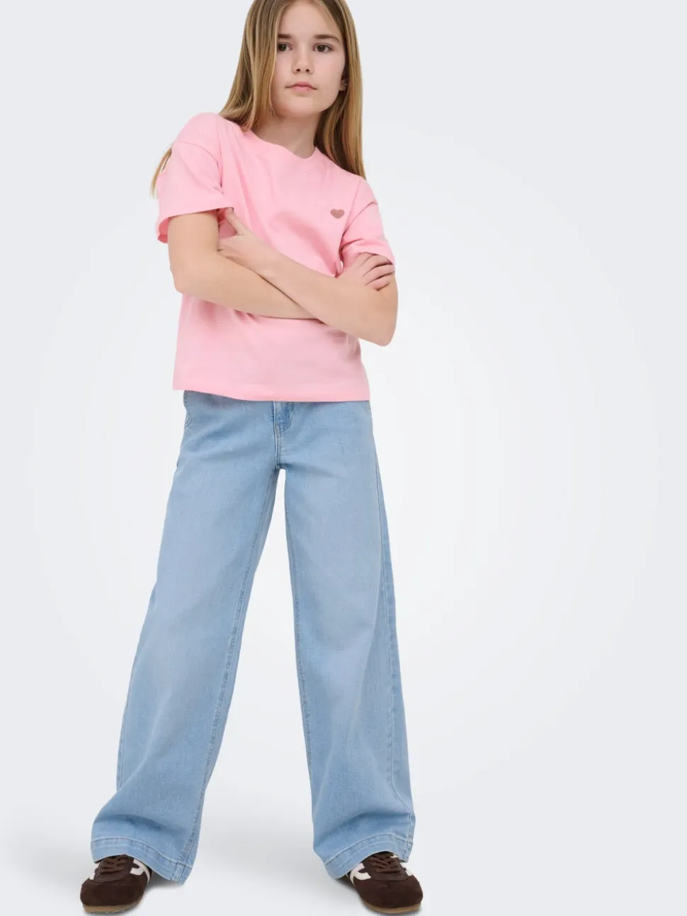 KOGNEW Średnia talia Krój wide leg Jeans