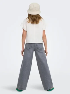 KOGNEW Średnia talia Krój wide leg Jeans
