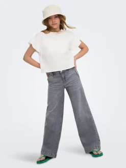 KOGNEW Średnia talia Krój wide leg Jeans