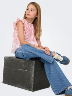 KOGYASMIN Średnia talia Krój wide leg Jeans