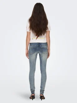 OLMBLUSH Średnia talia Krój skinny Do kostek Jeans