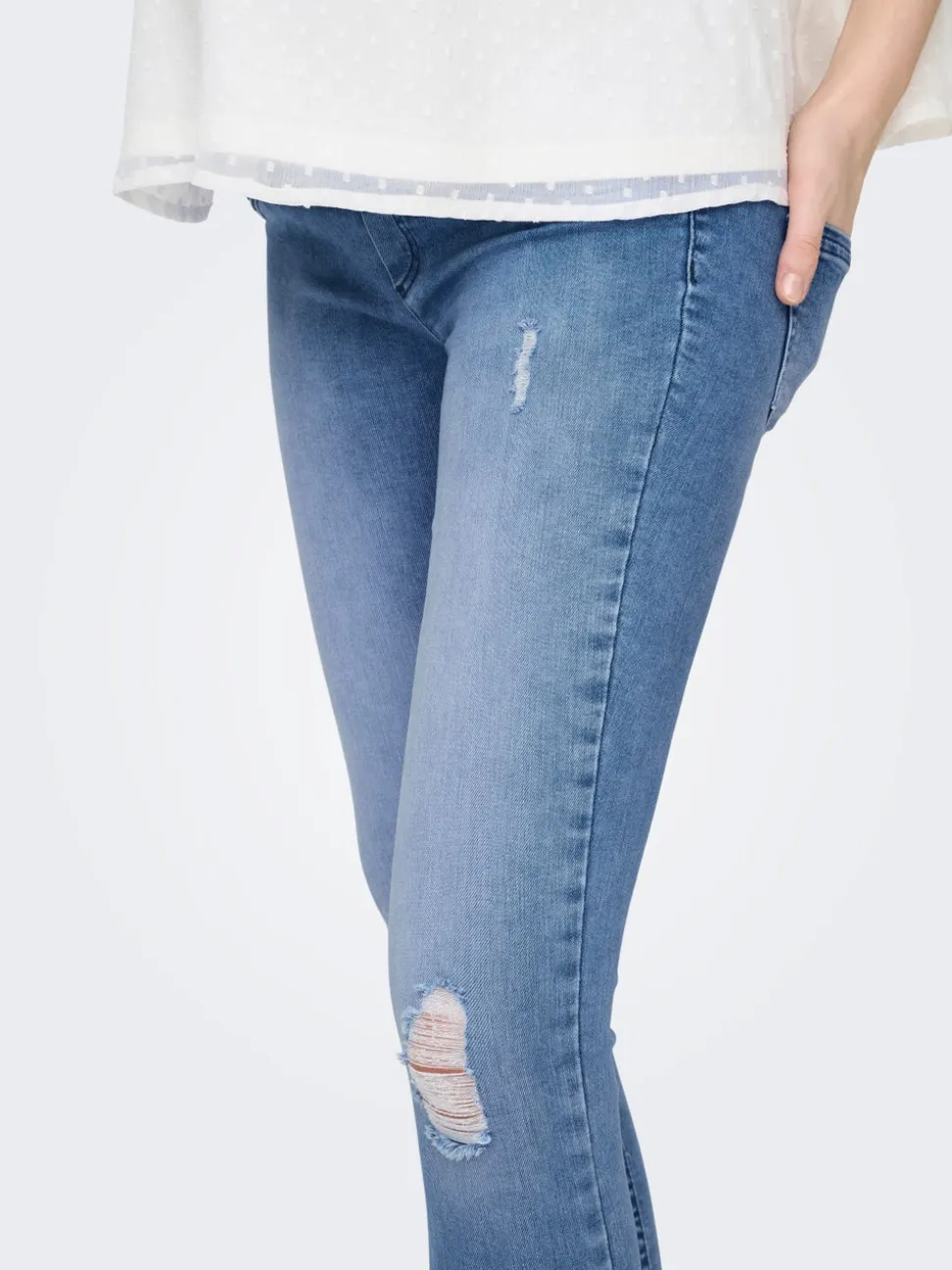 OLMBLUSH Średnia talia Krój skinny Do kostek Jeans