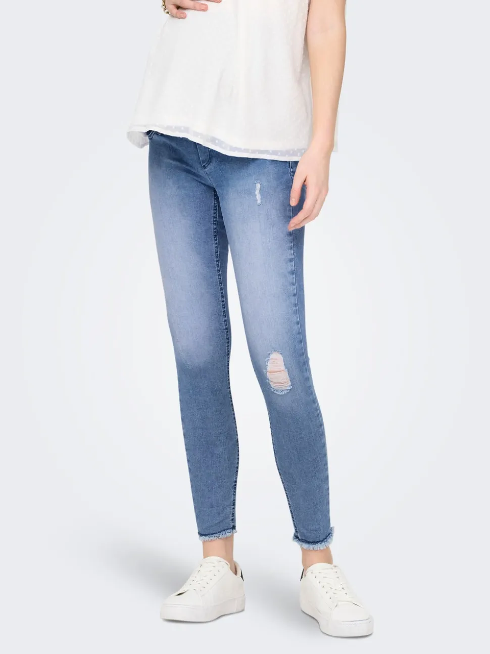 OLMBLUSH Średnia talia Krój skinny Do kostek Jeans