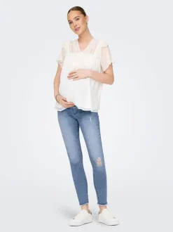 OLMBLUSH Średnia talia Krój skinny Do kostek Jeans