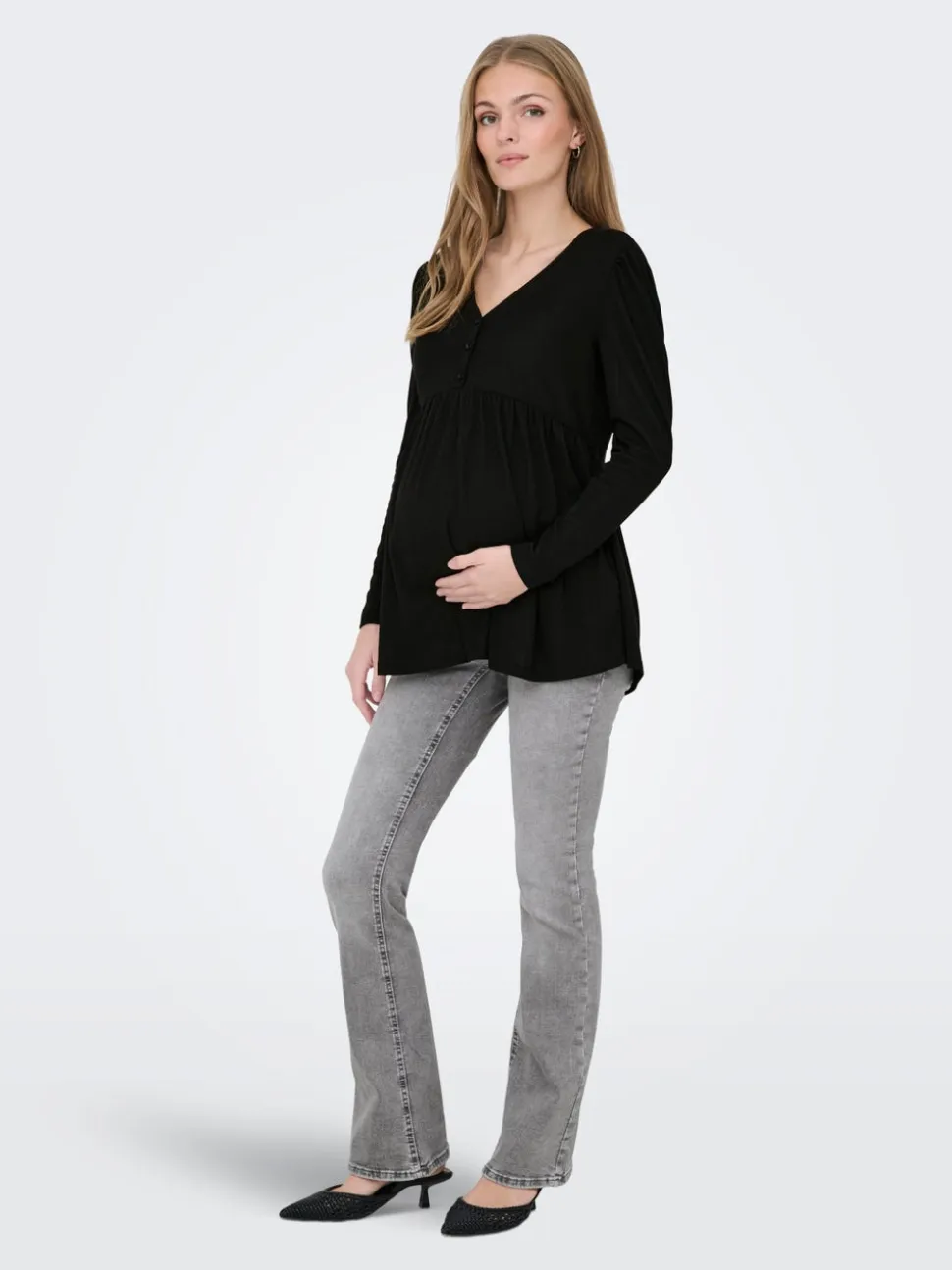 OLMBLUSH Średnia talia Krój flared Jeans