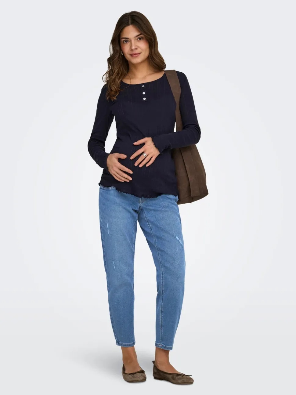 OLMCATWALK Wysoka talia Krój mom Do kostek Jeans