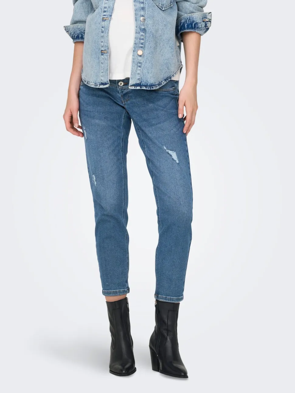 OLMCATWALK Wysoka talia Krój mom Do kostek Jeans