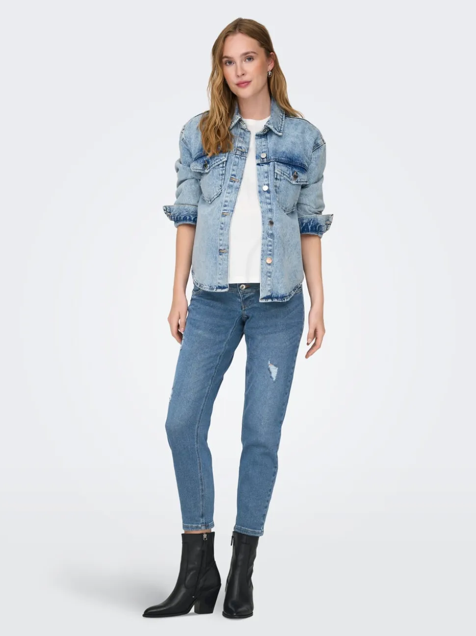 OLMCATWALK Wysoka talia Krój mom Do kostek Jeans
