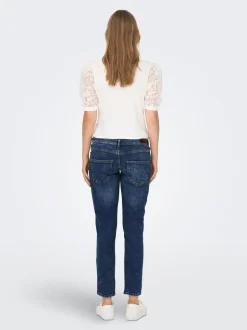 OLMENEDA Wysoka talia Krój prosty Do kostek Jeans