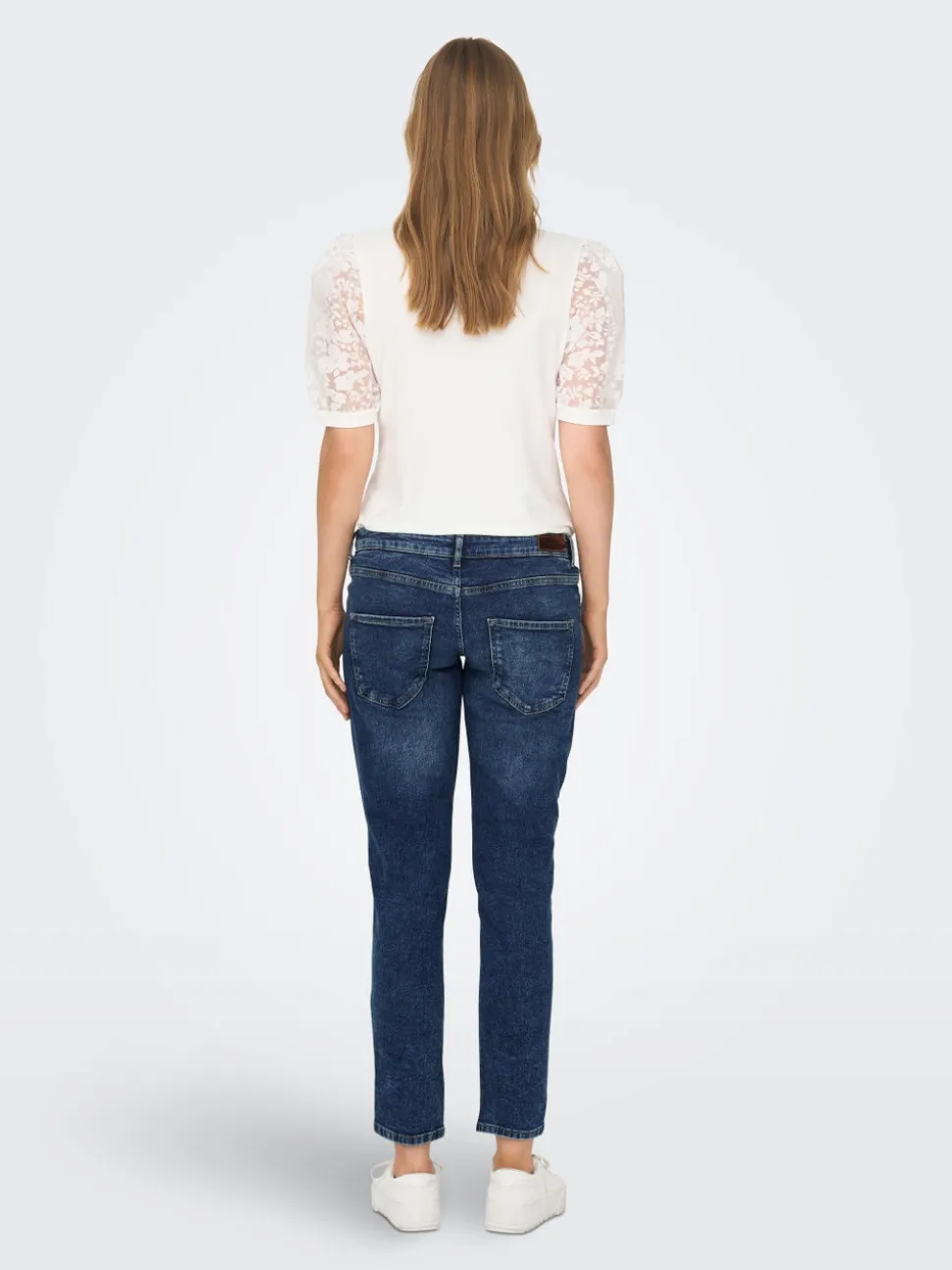 OLMENEDA Wysoka talia Krój prosty Do kostek Jeans