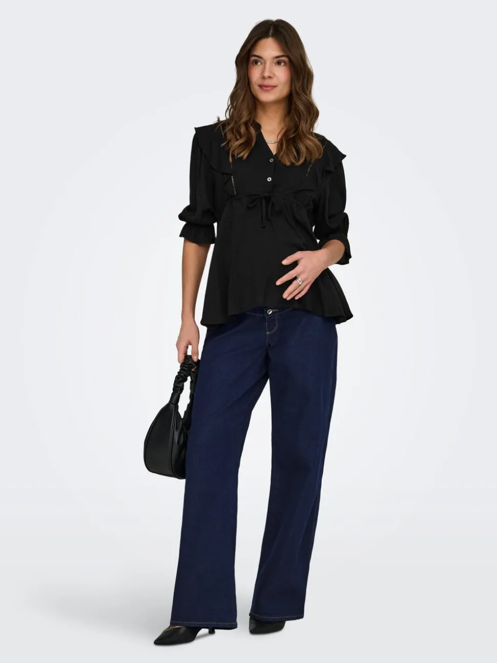 OLMSNOW Wysoka talia Krój wide leg Jeans