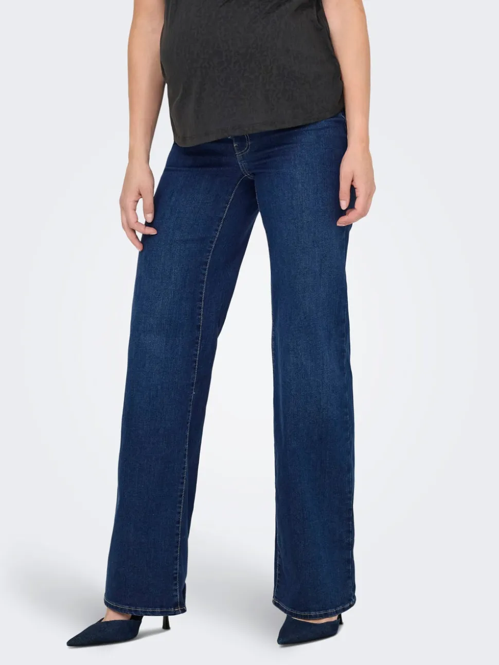 OLMWAUW Średnia talia Krój wide leg Jeans