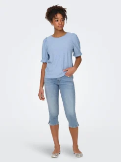 ONLBLUSH Średnia talia Krój skinny capri Jeansowe szorty