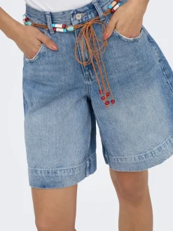 ONLHOLLIE Wysoka talia Krój regularny Jeansowe szorty