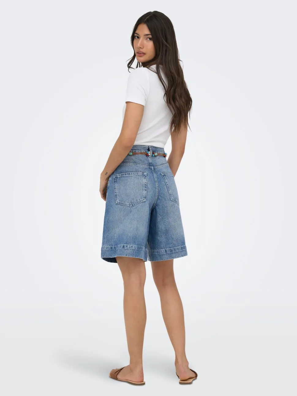 ONLHOLLIE Wysoka talia Krój regularny Jeansowe szorty