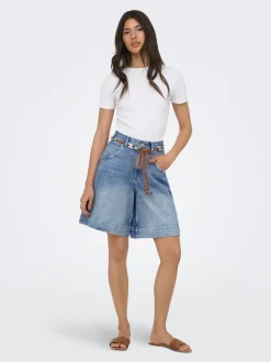 ONLHOLLIE Wysoka talia Krój regularny Jeansowe szorty